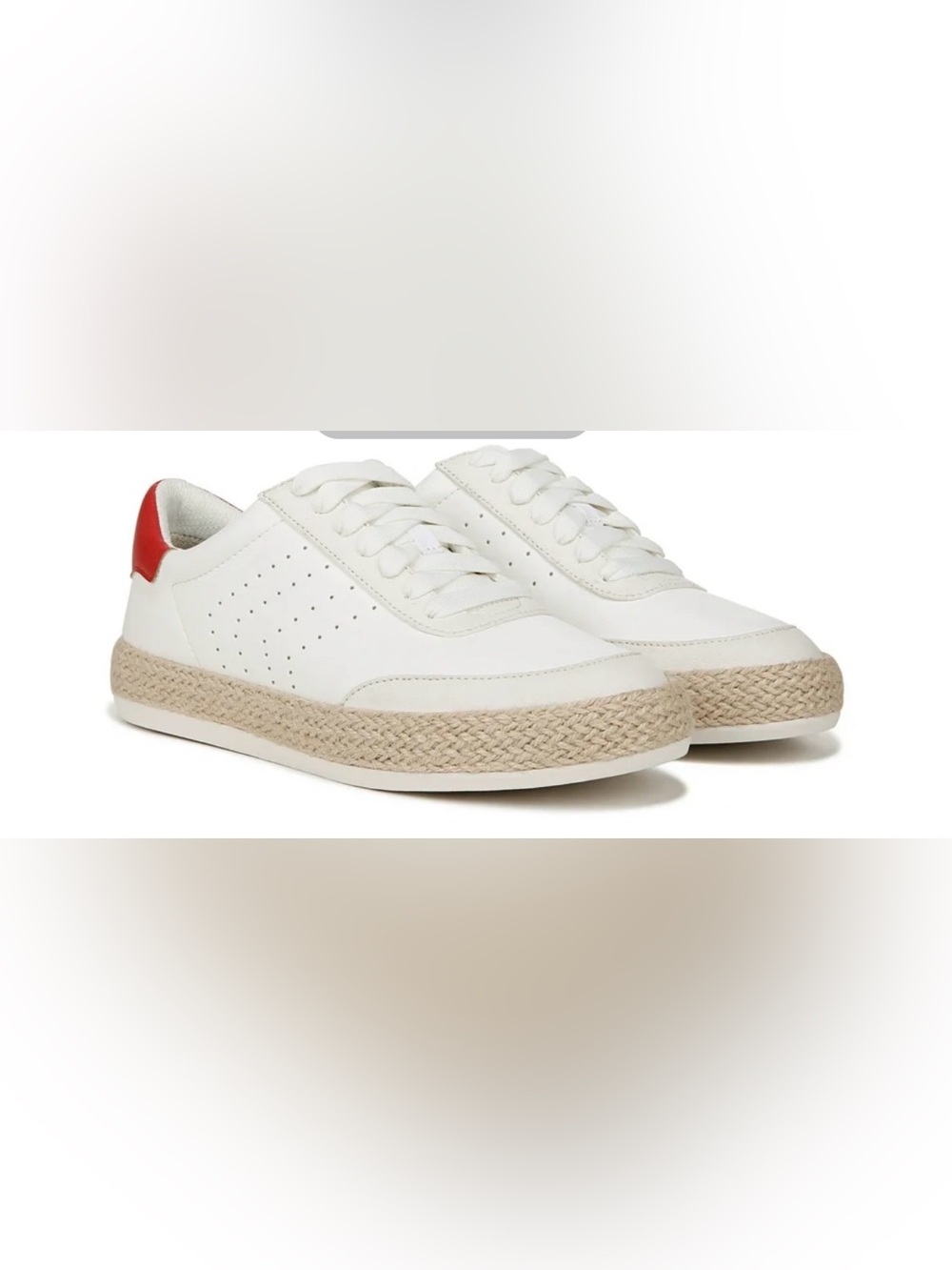 Dr. Scholl's White Sneakers with Red Heel Panel